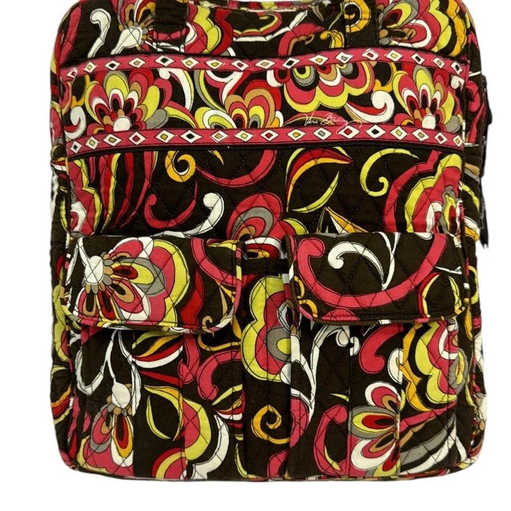 Vera Bradley Puccini Double Handle Shoulder Tote Purse Bag Double Front Pockets
